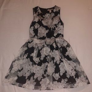 black and white floral forever 21 dress